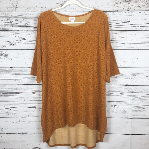LuLaRoe Tops - LuLaRoe | Orange Print Irma Top
